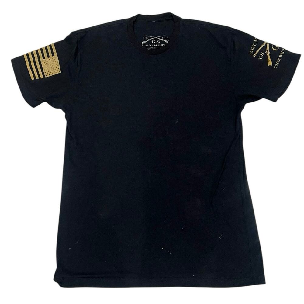 Men’s Black Grunt Style Short Sleeve Tee Shirt Large